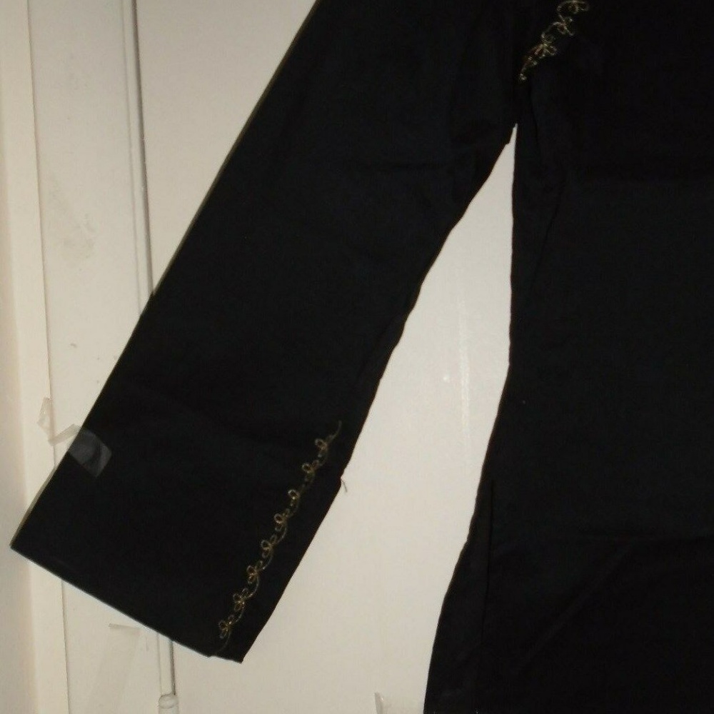Vintage Beautifully Designed Cute Gold Peasant Beaded Sequin Embellish Top - Picture 5 of 11